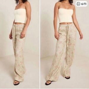 A.L.C. Nalia printed wide leg drawstring pants